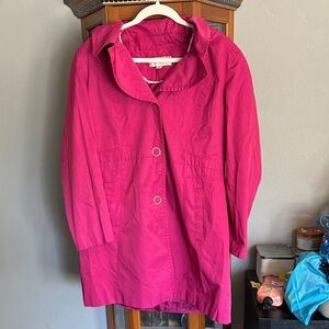 Anne Klein Bright Fuchsia Trench Coat
